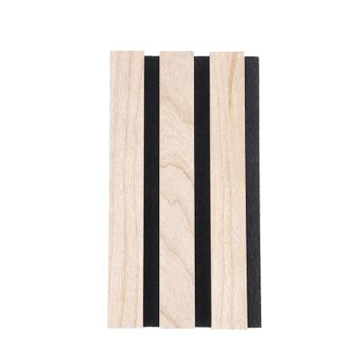 China Modern Wood Panel Acoustic Decorative Sound Absorbing Polyester Slat Wall Panel Sound Barrier for sale