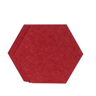 China Traditional Decorative Polyester Fiber Hexagon Acoustic Panels Wall Panel Fireproof Soundproof Acoustic Barrier for sale