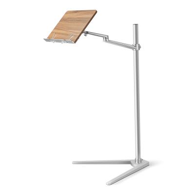 China Laptop Stand Floor Height Adjustable Aluminum Portable Adjustable Wooden Books Stand Display Rack Reading Book Stand for sale