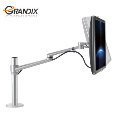 China Luxry Adjustable Clamp Base Universal Aluminum Desk Tilt and Swivel 2 in 1 Single Laptop Stand or Monitor Mount Arm Stand for sale