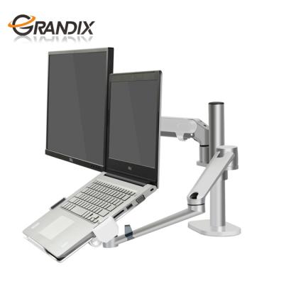 China Ergonomic Aluminum Alloy+ABS Aluminum Alloy Desktop Laptop Notebook Stand Monitor Arm VESA Mount for sale