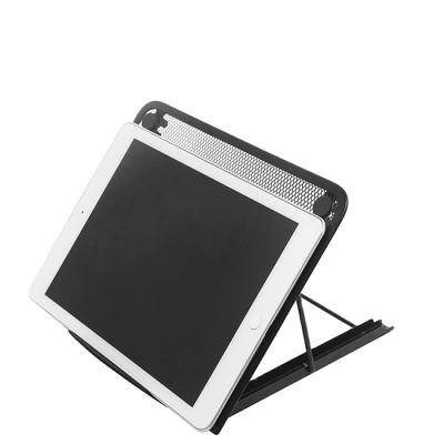 China Metal Ergonomic Height Adjustable Mesh Laptop Swivel Stand Portable Foldable Stand For Desktop Tablet for sale