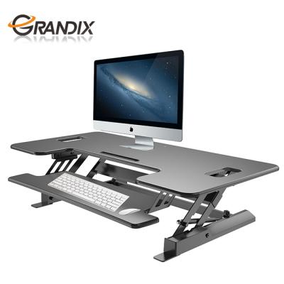 China (Height)Adjustable Adjustable Riser Sturdy 48inches Wide Height Desktop Sit Stand Up Computer Desk with Retractable Keyboard Tray - Fits Dual Monitor for sale