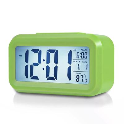 China Large LCD Display 5 Colors LED Alarm Clock Digital Electronic Desk Table Clocks for sale