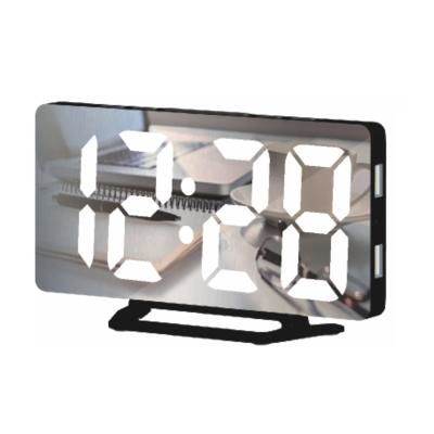 China Eclectic Multifunctional LED Alarm Clock with USB Digital Pendulum Large Screen Display Electronic Mirror Clock for sale