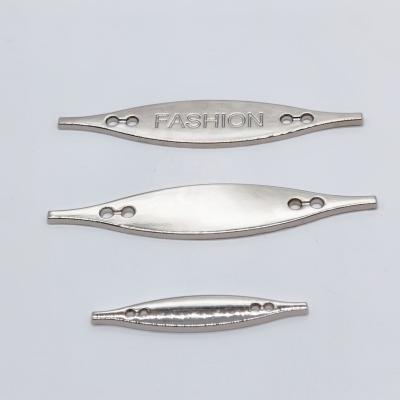 China Custom Size Engraved Logo Size Engraved Sewing Brand Name Alloy Label Metal Letter Plated Label For Garment for sale