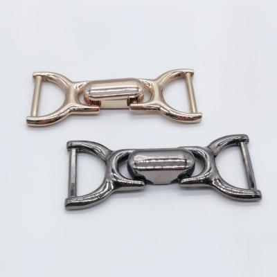 China High Quality Metal Shoe Chains D Shaped Locking Zinc Alloy Gold Plated Antique Brass Shoe Buckles for sale