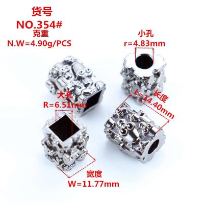 China Jinhexin060 Halloween Metal Nickel Free Decorative Skull Plug Alloy Silver Plating Engraved Cap for sale