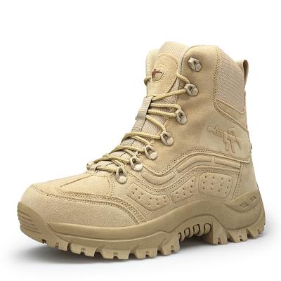 China Breathable sports fashion high top boot army shoes men boots outdoor waterproof desert military boots for sale