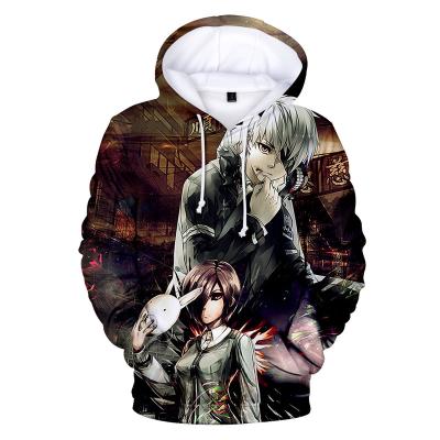 China Custom Tokyo Ghoul Men's 3D Printed Sublimation Anti-wrinkle Factory Price Anime Logo Apparel Hoodies Printing Pullover for sale