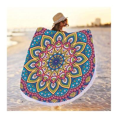 China Custom Compressed Print Quick Dry Soft Light Sand Beach Towel Round Free Round, Free Sand Round Beach Towel for sale