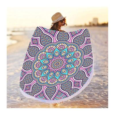 China Free Round Mandala Beach Towel, Custom Quick Dry Soft Light Sand Round Sand Compressed Free Beach Towel Printing for sale