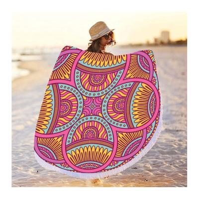 China Quick Dry Soft Light Sand Mandala Round Beach Towel Free, Microfiber Beach Towel, Compressed Custom Print Towels Beach Custom for sale