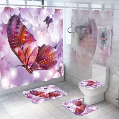 China Viable Fabric Waffle Wholesale Customized Waterproof Shower Curtain, Art Shower Curtain Sets Black, Pride Shower Curtain for sale