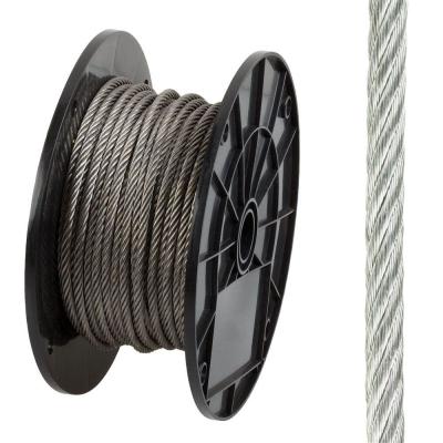 China 3/16 In x 125 ft Stainless Wire Rope , Uncoated Stainless Steel Rope for guy wires for sale