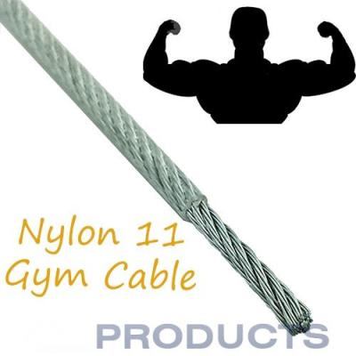 China Nylon Coated Steel Cable , 11 Gym Steel Wire Rope Customized Available for sale