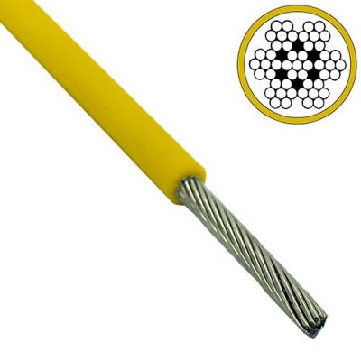 China Colored 2.5mm - 3.5mm Galvanized Steel Wire Rope 7x7 Yellow Pvc Coated for sale