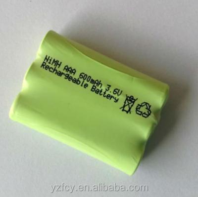 China Rechargeable Battery 3.6v AAA 600mah Ni-MH Battery Pack AAA for sale