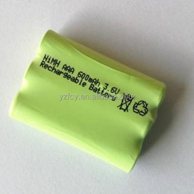 China Medical equipment/LED/power tool AAA size and rechargeable 600mah 3.6V nimh battery packs for sale