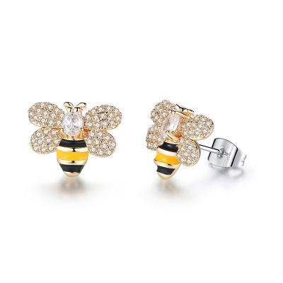 China Europe and America fashion wholesale animal jewelry cute sweet bee stud earring EAC164 small for sale