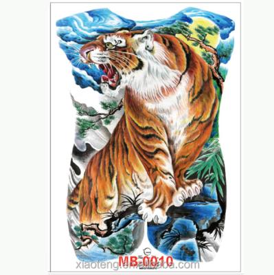 China 34x48CM Large Temporary Tattoo Stickers Waterproof Men's Large Tiger Tattoo Totem Whole Back Sticker for sale