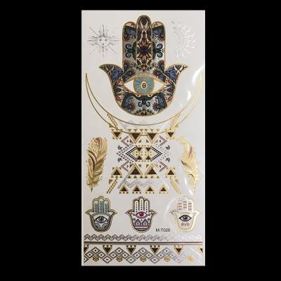 China MT001-MT036 Women Temporary Waterproof Metallic Flash Body Sticker Gold Temporary Tattoo for sale