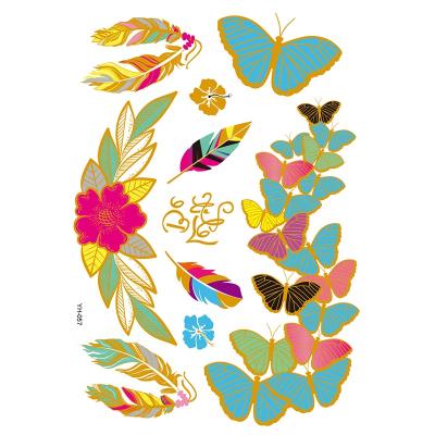 China New Design YH051-YH075 Temporary Waterproof Temporary Feature Henna Metallic Tattoo Sticker for sale