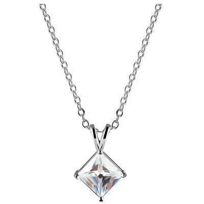 China Madame Rhombus Zircon Pendant Romantic Luxurious Necklaces N77 for sale