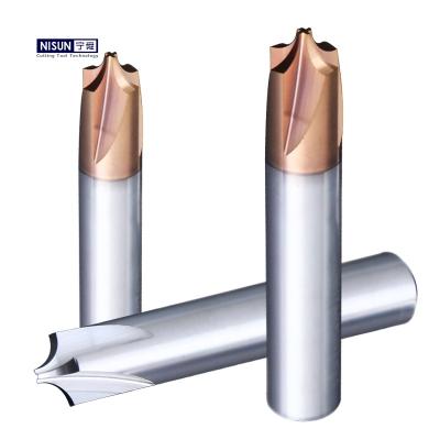 China Dovetail Cutter Carbide 4 Flute Radius End Mill Inner Corner CNC Cut CNC V Bit Cove Box Router Round Nose Cutting carbide tools the long for sale