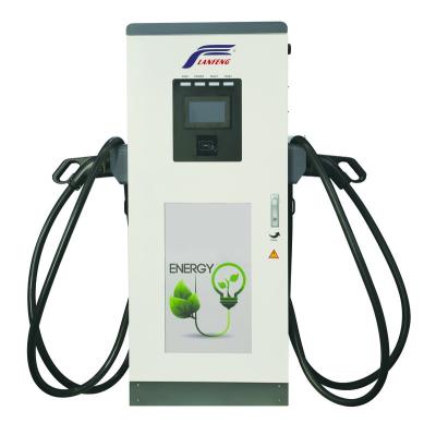 China AC+DC EV Charging Station CHAdeMO CCS 22KW 120KW Car Built-in Public Electric OCPP EV Fast Charger with 200Amp LFEV-DC120B for sale