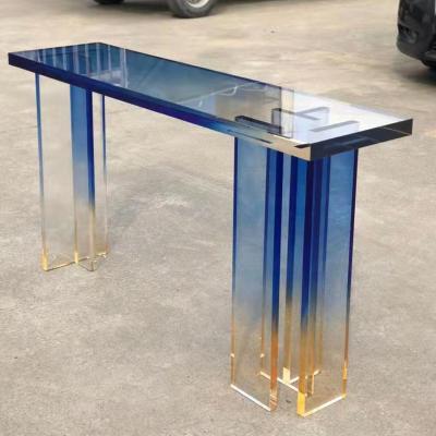 China Factory modern design blue desk and manufacture blue acrylic coffee table for home furnishing decoration for sale