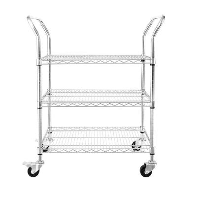 China Acrylic American Style EUROPE Style Boltless Stacking Metal Steel Wire Shelving Kitchen Fruit Storage Rack Vegetable Unit for sale