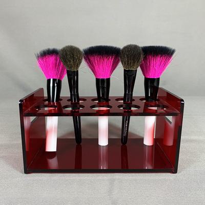 China Simple Acrylic Makeup Brush Organizer Beauty Arc Brush Display Stand Makeup Holder for sale