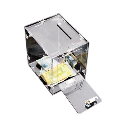 China New Designed Transparent Acrylic Idea Boxes Charity Donation Box for sale