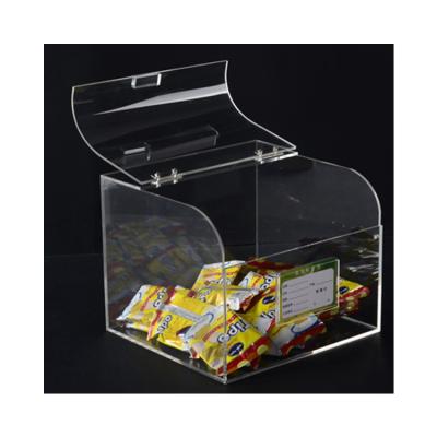 China Fashion Acrylic Design Acrylic Food Display Racks Transparent Food Display Box for sale