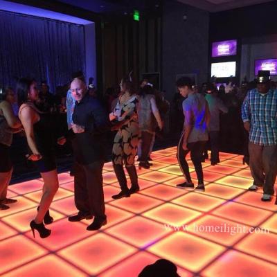 China Bars And Night Clubs LED Dance Floor Wedding Interactive Lights RGB Dyed Dance Floor Tiles for sale