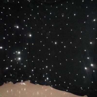 China Theme Park Backdrop Fabric Light White Led Star Curtain For Wedding Stage Decoration LED White Starlit Curtain for sale