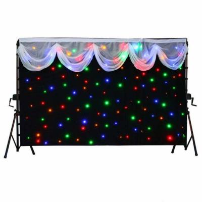 China Theme Park Backdrop Fabric Starlit Light Led Star Curtain Party Show Wedding Stage Decoration RGBW LED Starlit Curtain for sale