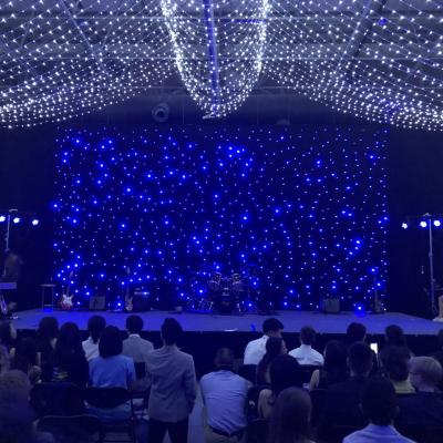 China Factory Direct Selling Professional Hotel Backdrop Professional Fireproof Star BW Led Curtain For Stage Wedding Big Show Events for sale