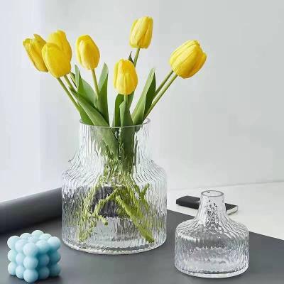 China Modern creative borderless transparent vase flower bud glass vase in glacier small for sale