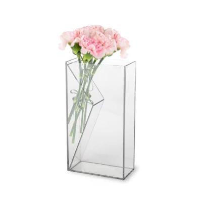 China Simple Art Deco Acrylic Vase Flower Arrangement Decoration Aquatic Plant Container for sale