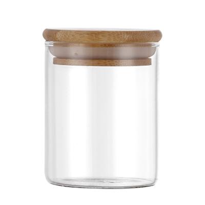 China Viable Storage Jar Container Food Grade Bottle Glass Cookie Jar With Good Lid Sealing for sale