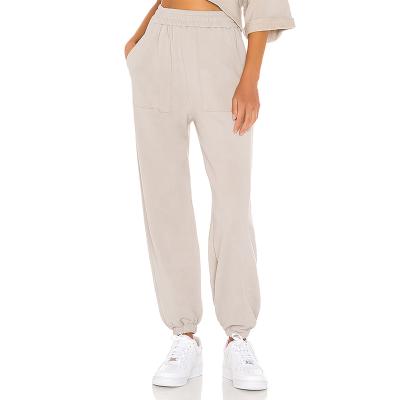 China Wholesale Anti-Wrinkle OEM Pants Ladies Gym Empty Jogger Pants Custom 100% Cotton Casual Organic Women Sweatpants for sale