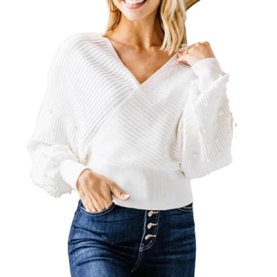 China Anti-wrinkle 2022 Latest Autumn Winter Design Girls Ladies Fashion Custom Knit Crop Top Women's Sweater for sale