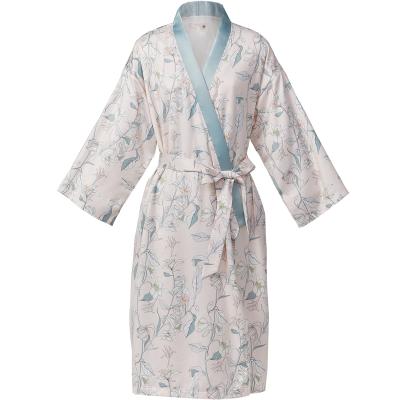 China Latest Breathable Nightgown Designs Long Robes Satin Nightgown Sleep Wear For Women Women's Floral Robe Nightgowns Women's Sleepwear Rob for sale