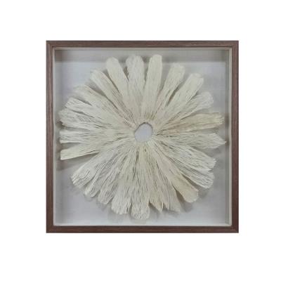 China Minimalist Handmade Paper Flower Wall Art Frame Home Decoration Handmade Art Framework Paper Shadow Box for sale