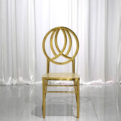 China Modern High End Wedding Fabric Decoration Chair Seat Stainless Steel Gold Legs Wedding Chair for sale