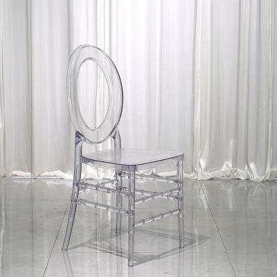 China New Product Wedding Furniture PU Leather Cushion Modern Luxury Simple Hard Material Acrylic Dining Chair for sale