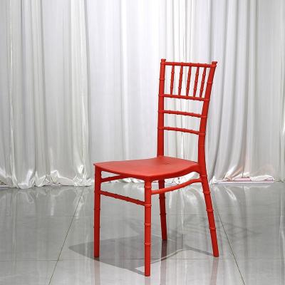 China Factory Modern High Quality White Cushion Foshan Chiavari Plastic Metal Dining Chairs For Wedding Banquet for sale