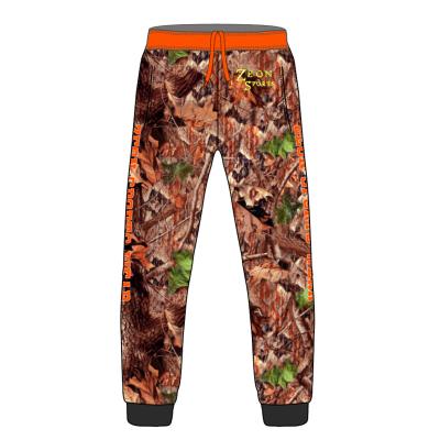 China OEM Breathable Service Custom Camouflage Leaves Pattern Design Hunting Sports Trackpants Sweatpants Tracksuits Sweatsuit for sale